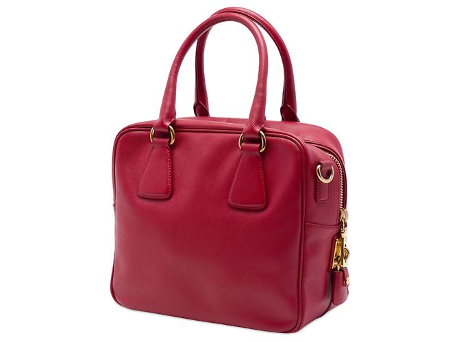 Borsa Bauletto Prada Red Small Saffiano Square Rosso - vista 2
