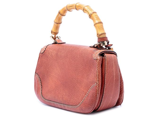Borsa Gucci Red Medium in pelle New Bamboo Rosso - vista 2