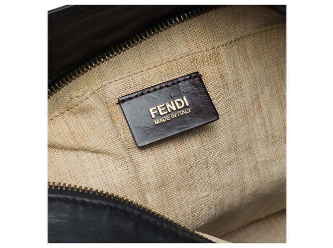 Fendi Brown Canvas Pequin Stripe Satchel - view 5