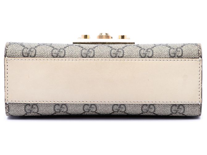 Gucci Beige Small GG Supreme Padlock Crossbody - vista 3