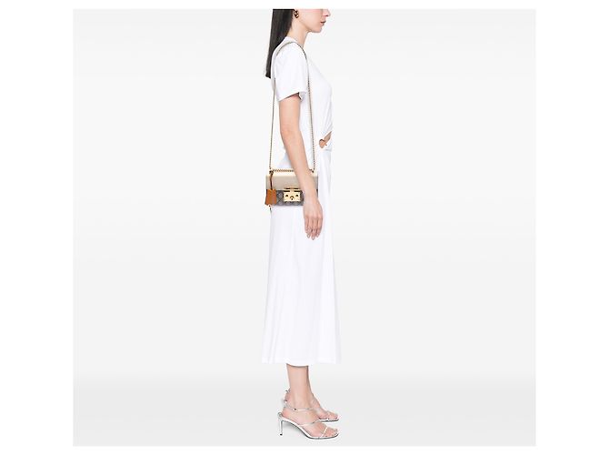 Gucci Beige Small GG Supreme Padlock Crossbody - vista 6