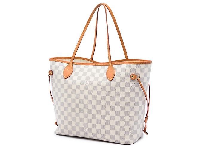 Louis Vuitton White Damier Azur Neverfull MM Bianco - vista 2