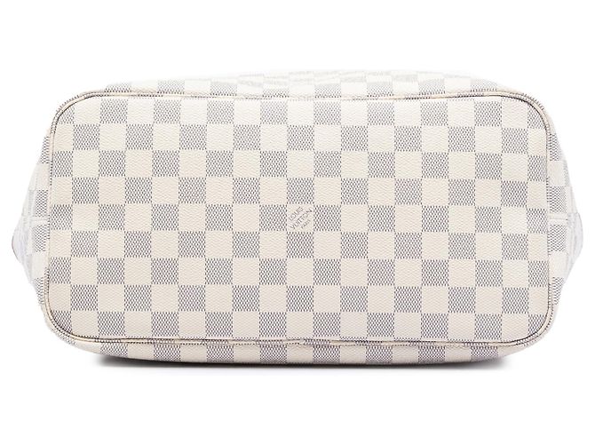 Louis Vuitton White Damier Azur Neverfull MM Bianco - vista 3