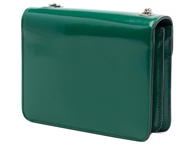 Borsa a tracolla Gucci Green Small Patent Interlocking G Verde - vista 2