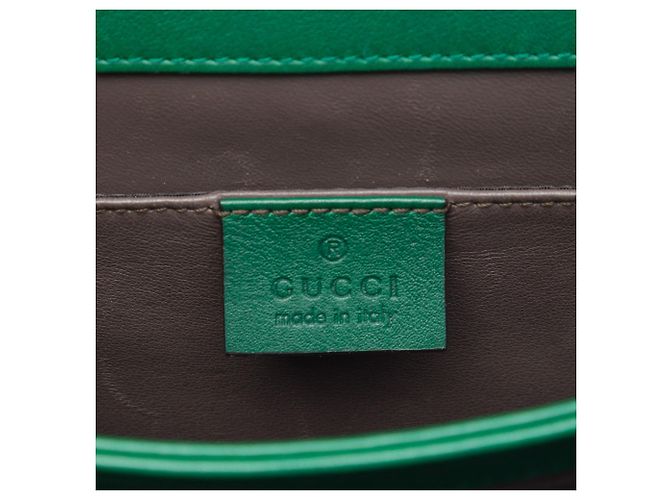Borsa a tracolla Gucci Green Small Patent Interlocking G Verde - vista 5