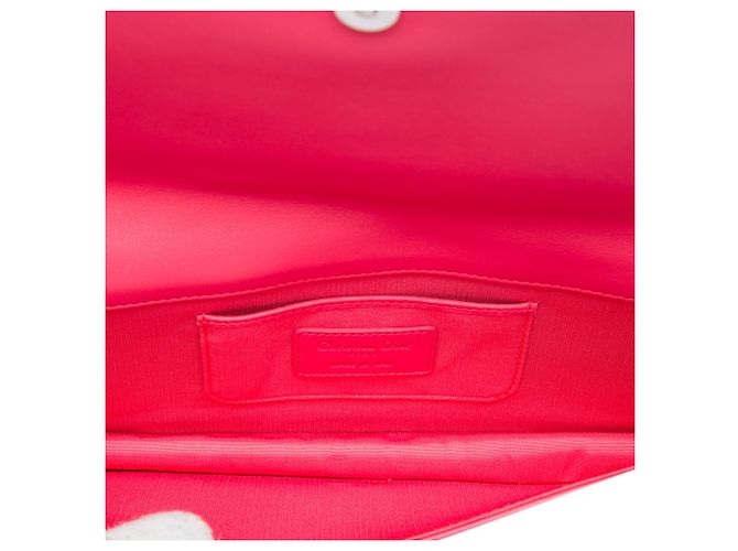 Portafoglio Lady Dior Cannage in agnello rosa con catena - vista 4