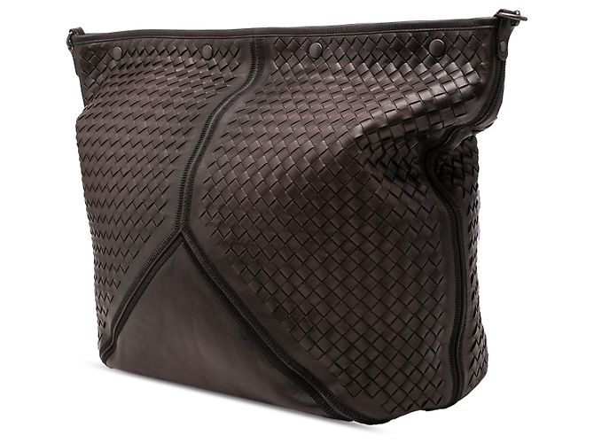 Borsa da viaggio in nappa intrecciato marrone Bottega Veneta - vista 2