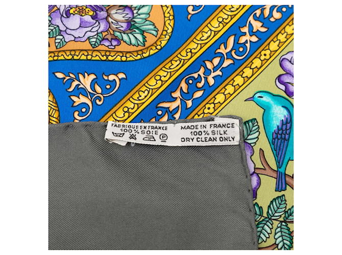 Sciarpa in seta Hermès Gray Qalamdan 90 Marrone - vista 6