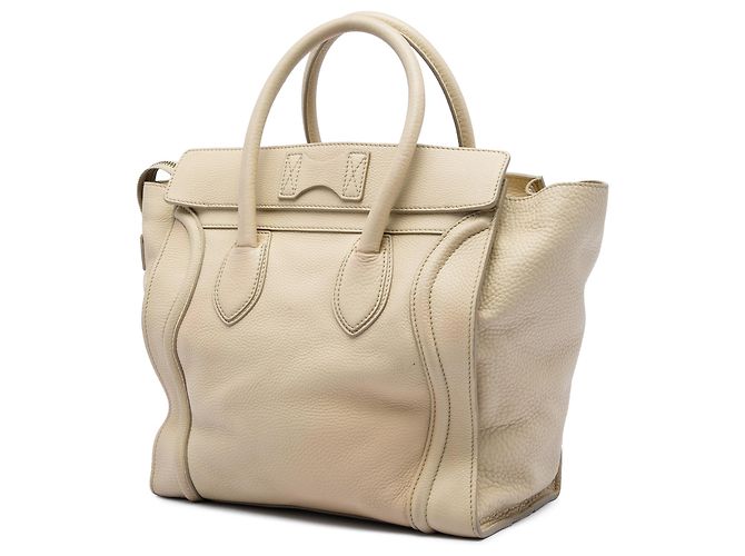 Céline Borsa Tote Luggage in pelle di vitello martellata beige Mini Celine - vista 2
