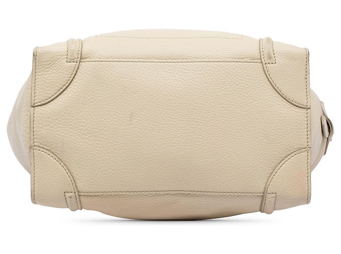 Céline Borsa Tote Luggage in pelle di vitello martellata beige Mini Celine - vista 3