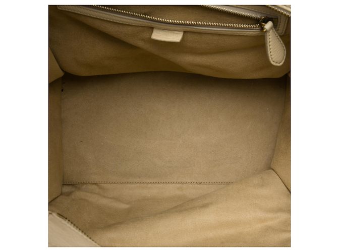 Céline Borsa Tote Luggage in pelle di vitello martellata beige Mini Celine - vista 4