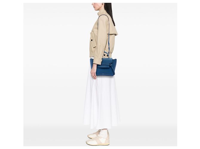 Belt Bag Céline Borsa Belt in pelle di vitello micro granulata blu Celine - vista 6