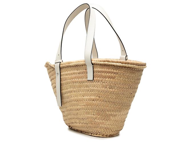 Borsa Tote LOEWE Beige Medium Raffia Anagram Basket - vista 2