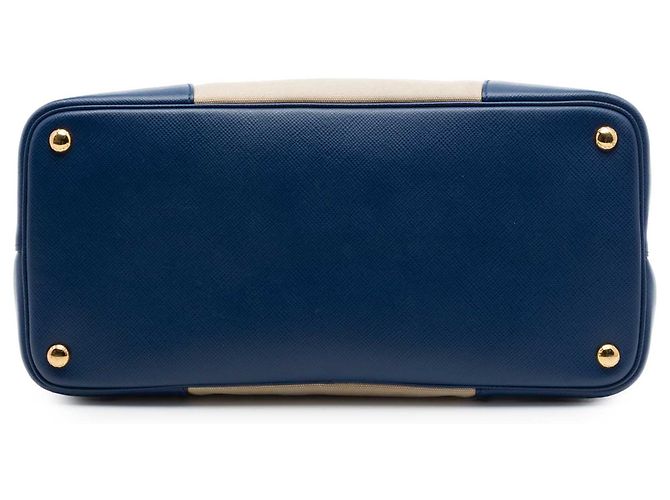 Borsa Doppia Prada Beige Large Canapa e Saffiano - vista 3