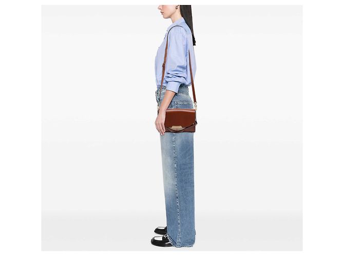 Borsa a tracolla Abbott in pelle marrone e tela House Check di Burberry - vista 6
