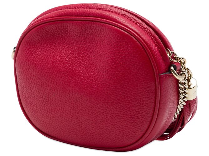 Gucci Red Mini Pebbled Calfskin Soho Chain Crossbody Vermelho - vista 2