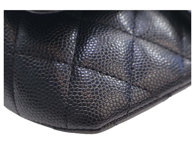 Astuccio per occhiali Chanel Black CC Quilted Caviar con catena Nero - vista 13