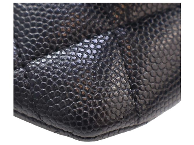 Astuccio per occhiali Chanel Black CC Quilted Caviar con catena Nero - vista 9