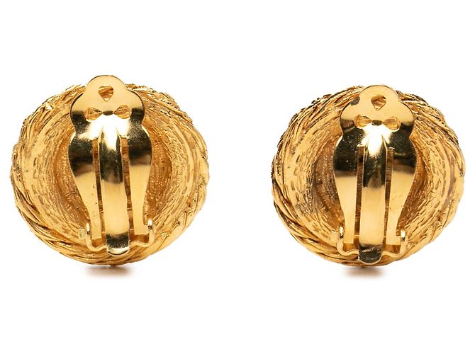 Orecchini a clip Chanel Gold Gold Plated Strass Lion Head D'oro - vista 2