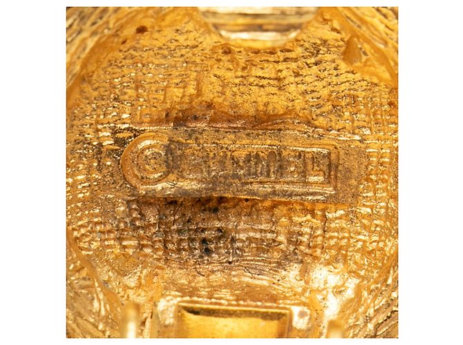 Orecchini a clip Chanel Gold Gold Plated Strass Lion Head D'oro - vista 4