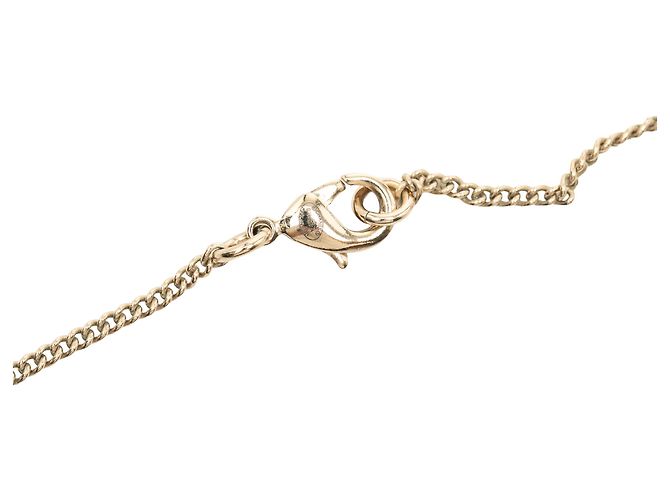 Collana con pendente Chanel Gold CC placcato oro con strass cabochon D'oro - vista 4