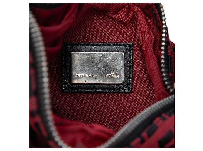 Borsa Fendi Zucchino Hobo in tela rossa e oyster - vista 5
