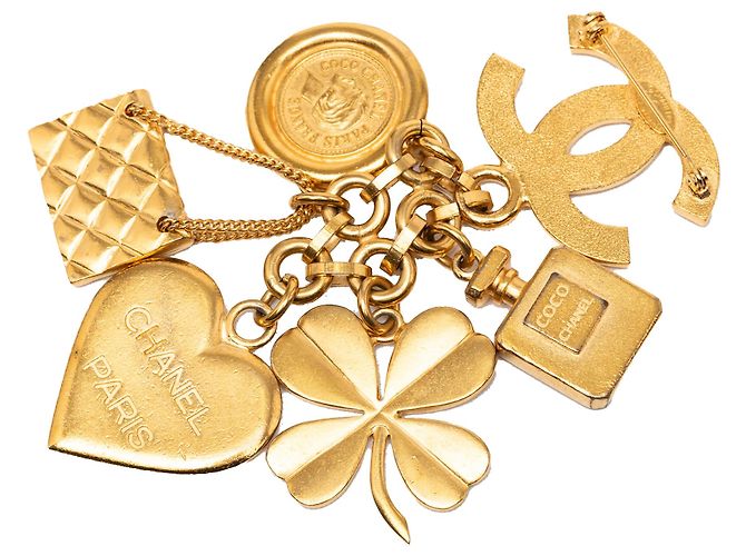Spilla Chanel Icon Charm CC Placcata Oro D'oro - vista 2