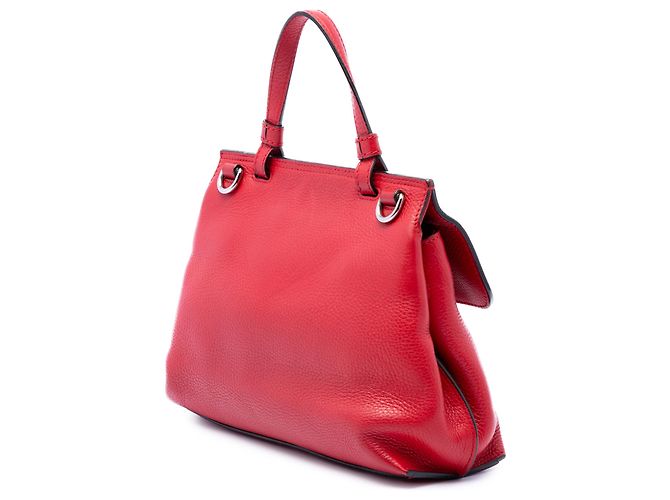 Borsa Gucci Red Small Calfskin Bamboo Daily Rosso - vista 2