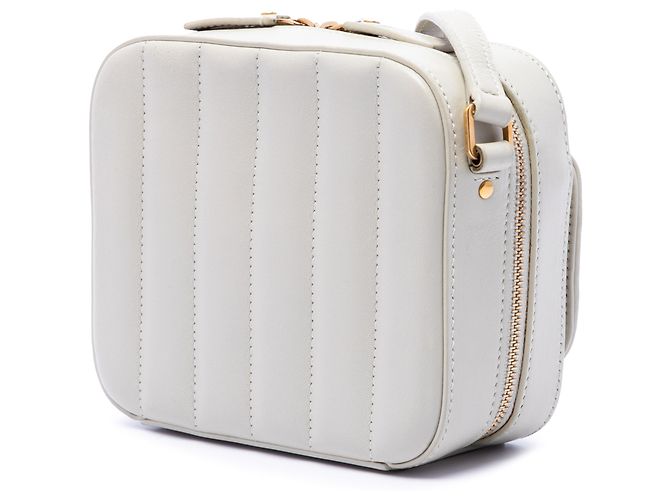 Bolso de cámara Vicky en piel de cordero acolchada blanco Saint Laurent - vista 2