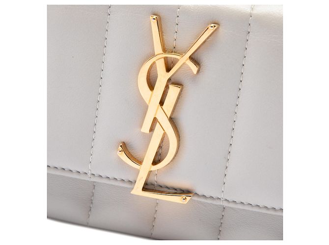 Bolso de cámara Vicky en piel de cordero acolchada blanco Saint Laurent - vista 5
