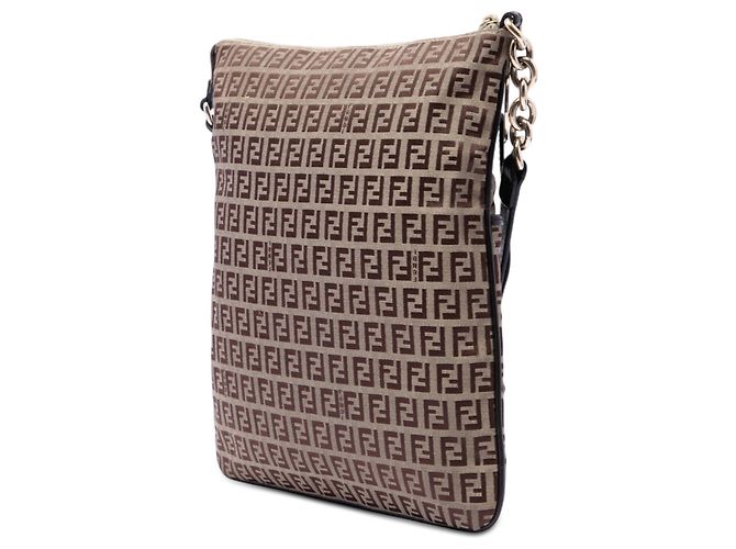 Fendi Beige Zucchino Canvas Crossbody - vista 2