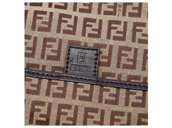 Fendi Beige Zucchino Canvas Crossbody - vista 5