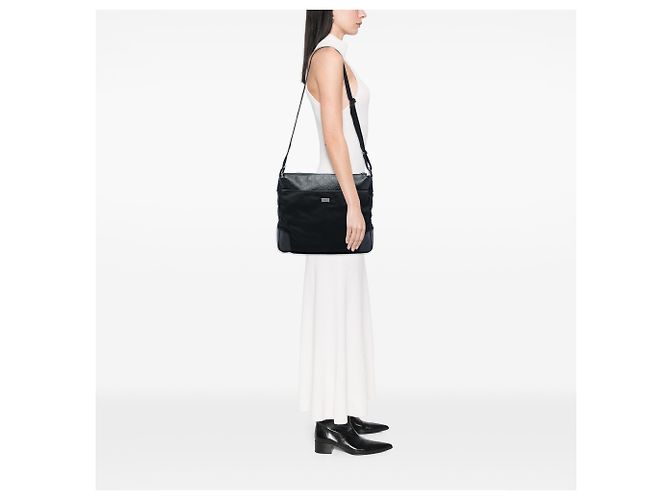 Borsa a tracolla in tela Gucci nera con bordatura Guccissima Nero - vista 5