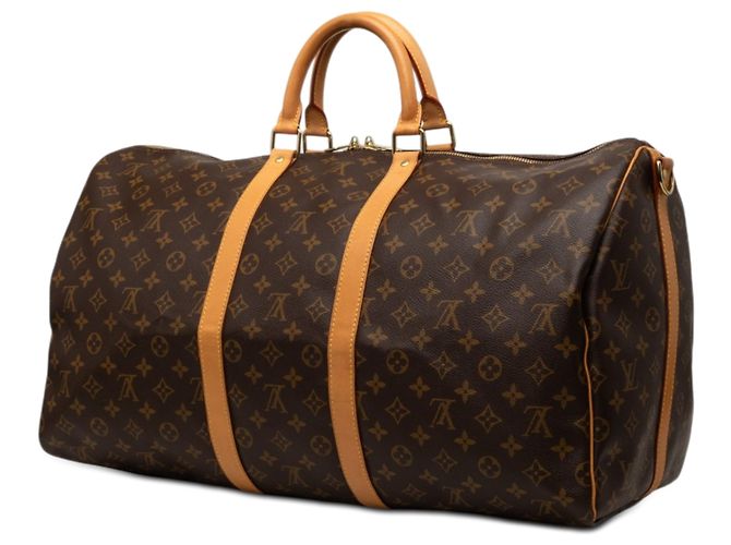 Louis Vuitton Marrone Monogram Keepall Bandouliere 55 - vista 2