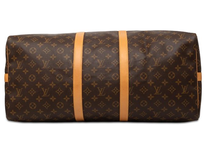 Louis Vuitton Marrone Monogram Keepall Bandouliere 55 - vista 3