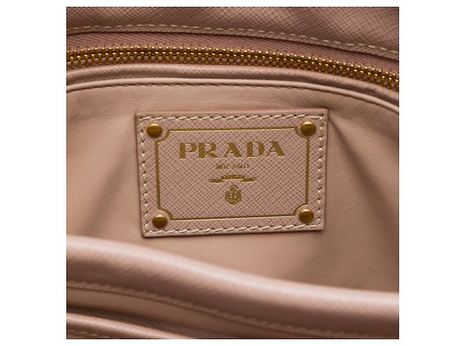 Prada Saffiano Lucido Top Handle Frame Tote in Braun Fleisch - Ansicht 5