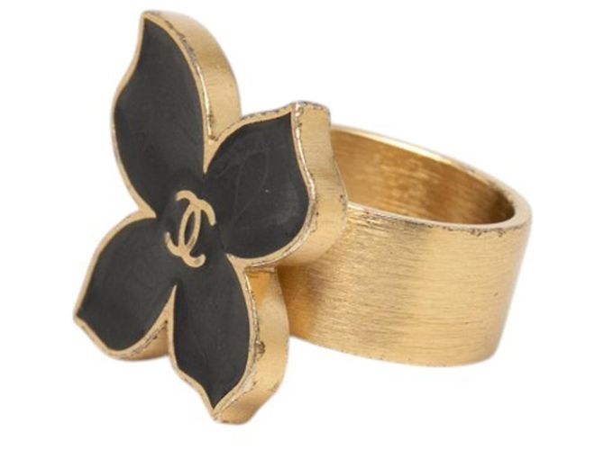 Anello farfalla in smalto placcato oro Gold CC Chanel D'oro - vista 2
