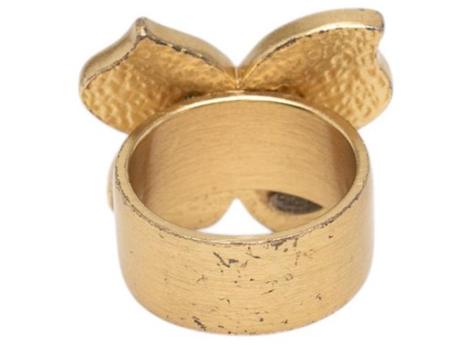 Anello farfalla in smalto placcato oro Gold CC Chanel D'oro - vista 3