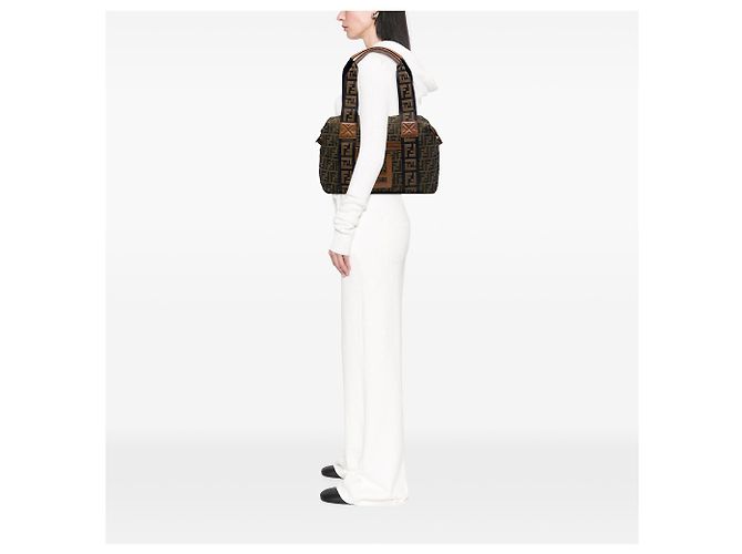 Fendi Tote aus braunem Zucca-Canvas - Ansicht 6