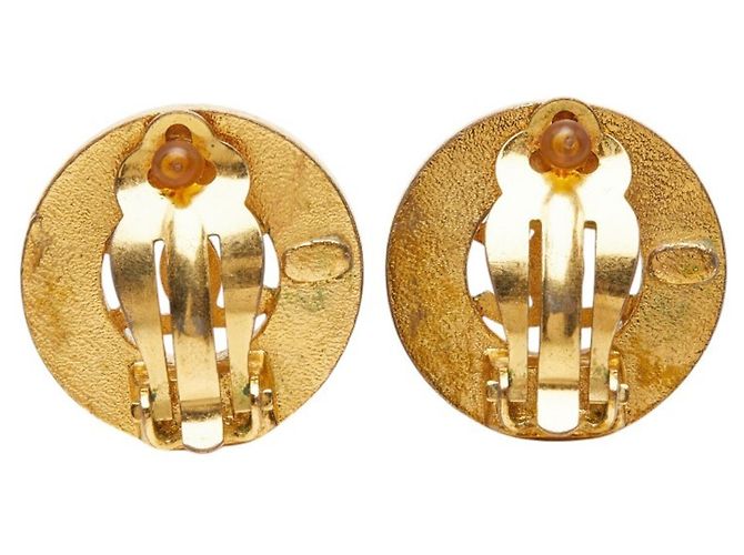 Timeless Orecchini tondi vintage Chanel Coco Mark D'oro - vista 3