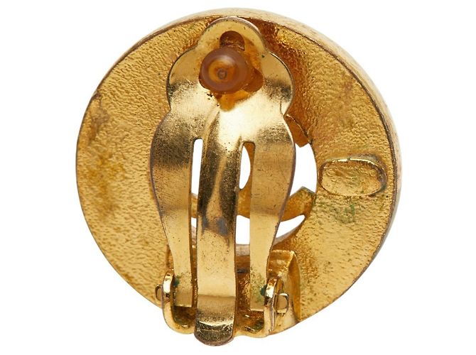 Timeless Orecchini tondi vintage Chanel Coco Mark D'oro - vista 4