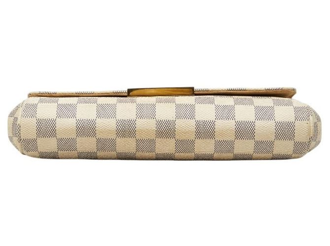 Borsa a tracolla con catena Louis Vuitton Damier Azur Favorite MM Bianco - vista 3