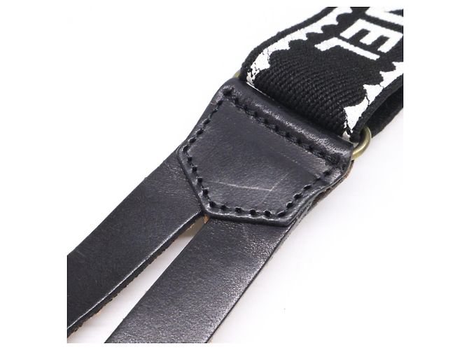 Portebretino in pelle e tessuto Chanel Nero Bianco - vista 10