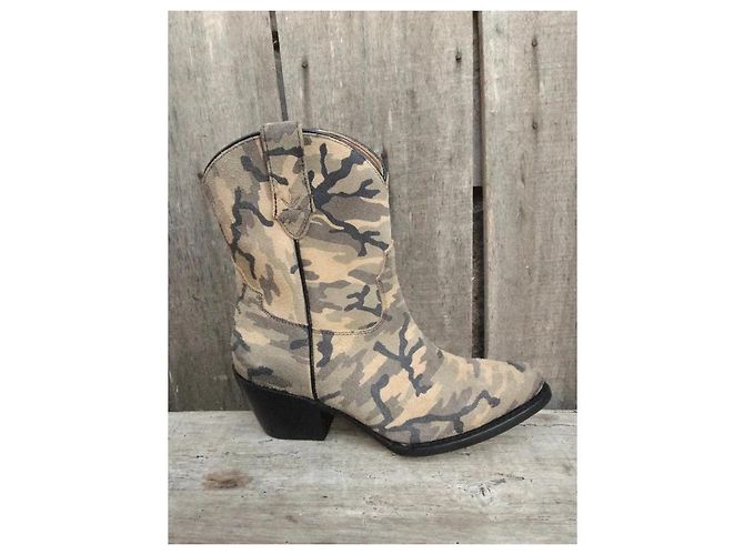 Autre Marque Botines Western Mezcalero de Ante Camuflaje - vista 3