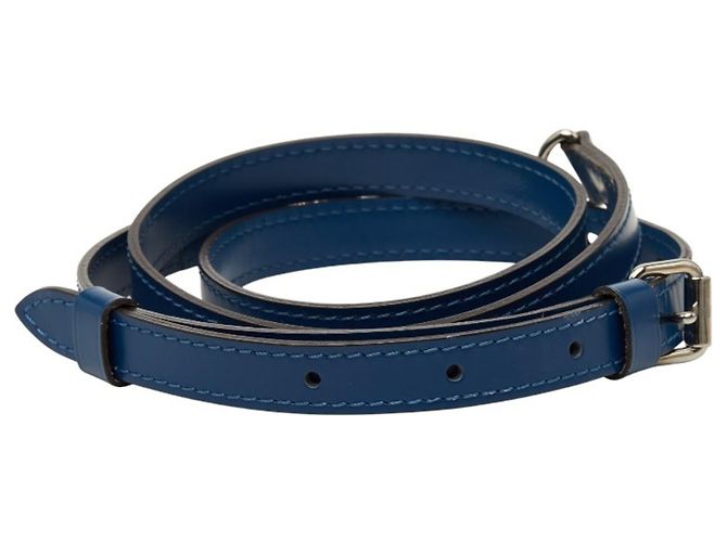 Tracolla in pelle blu navy Louis Vuitton - vista 3