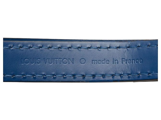 Tracolla in pelle blu navy Louis Vuitton - vista 4