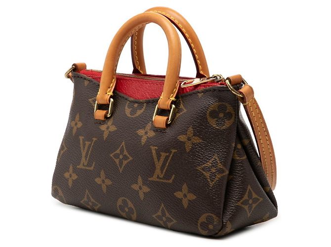 Bolso Louis Vuitton Monogram Nano Pallas Mini Castaño Roja Fucsia - vista 2