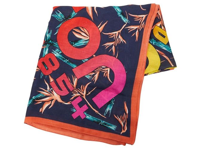 Stola Louis Vuitton Hawaiian Lily Multicolore Blu navy - vista 2