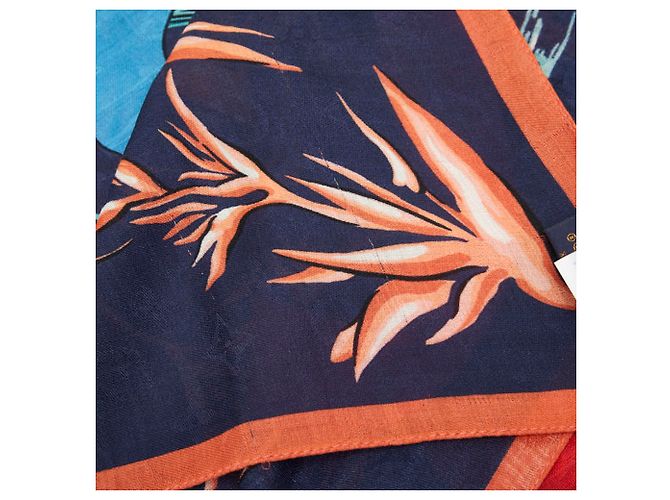 Stola Louis Vuitton Hawaiian Lily Multicolore Blu navy - vista 4