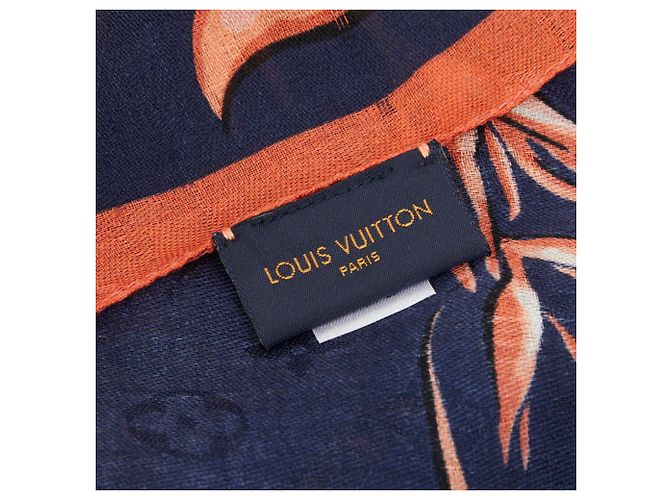 Stola Louis Vuitton Hawaiian Lily Multicolore Blu navy - vista 6